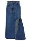 Alexander Mcqueen Alexander Mc Queen Pencil Skirt With Cut Out In Blue