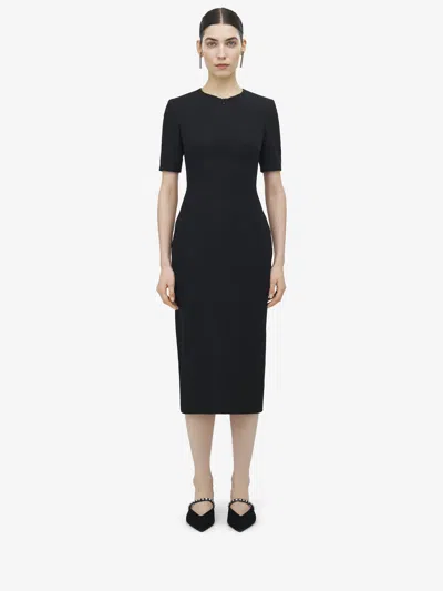 Alexander Mcqueen Pencil Dress In Black