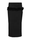 Alexander Mcqueen Buttoned Lace-trimmed Wool Pencil Skirt In Black