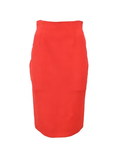 Pre-owned Alexander Mcqueen Pencil Skirts In Red