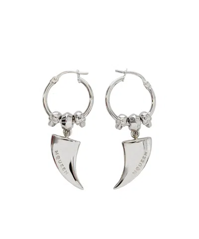 ALEXANDER MCQUEEN ALEXANDER MCQUEEN TIGER-CLAW LOGO ENGRAVED EARRINGS