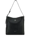 Alexander Mcqueen Leather Pendant Shopping Bag In Black