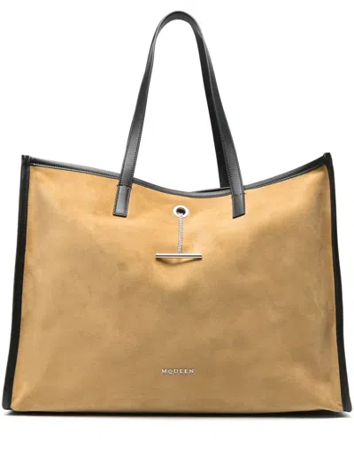 Alexander Mcqueen Pendant Tote Bag In Neutrals