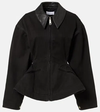 Alexander Mcqueen Peplum Cotton Canvas Jacket In 1000 - Black