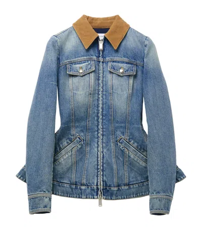 ALEXANDER MCQUEEN PEPLUM DENIM JACKET
