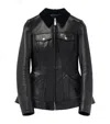 Alexander Mcqueen Peplum Leather Jacket In Black