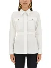 Alexander Mcqueen Popeline Cotton Saharan Shirt With Slim Fit Design In Opticalwhite