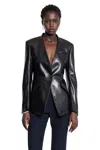 Alexander Mcqueen Peplum Tailored Leather Blazer