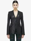 Alexander Mcqueen Mcqueen Tailored Peplum Leather Jacket In Black