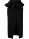 Shop Alexander Mcqueen Peplum Waist Pencil Skirt