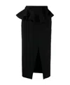 Shop Alexander Mcqueen Ruffle-detail High-waisted Skirt In Black