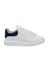 Alexander Mcqueen Leather Platform Sneakers With Round Toe And Contrasting Heel Tab In White