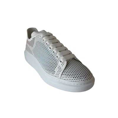 ALEXANDER MCQUEEN ALEXANDER MCQUEEN PERFORATED LEATHER OVERSIZED SNEAKERS WHITE RED