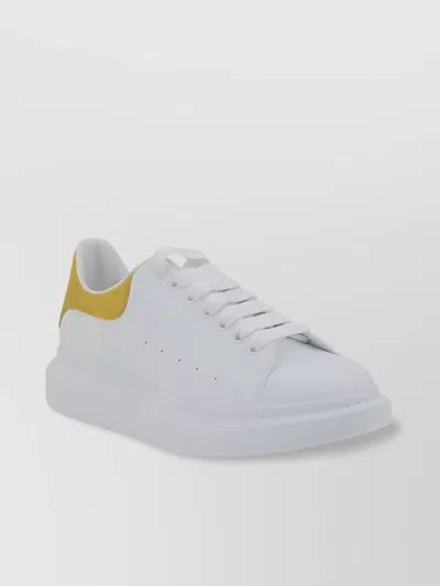 Alexander Mcqueen Perforated Platform Round Toe Sneakers In Multicolor