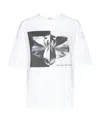 Alexander Mcqueen Graphic Print Oversize Cotton T-shirt In White