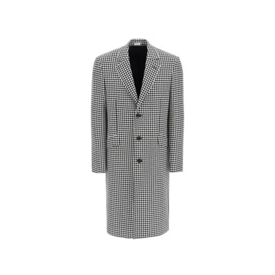 Alexander Mcqueen Pied-de-poule Wool Coat In Black