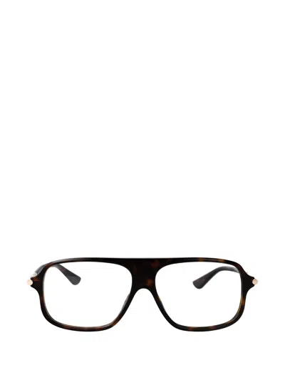 Alexander Mcqueen Pilot Glasses In Brown