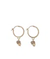 Alexander Mcqueen Skull Swarovski Crystal Embellished Hoop Earrings In Yellow