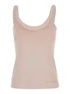 Alexander Mcqueen Pink Tank Top With U Neckline In Viscose Blend Girl In Pink