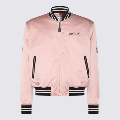 Alexander Mcqueen Casual Jacket With Embroidered Graphic Print In Pink