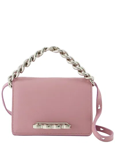 Alexander Mcqueen Pink Calfskin Leather Four Ring Mini Bag