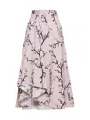 Alexander Mcqueen Floral-print Midi A-line Skirt In Ice Pink