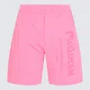 Alexander Mcqueen Men Bermuda Shorts With Graffiti Logo Print In Pink