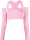 Alexander Mcqueen Cropped Shirt In Pink