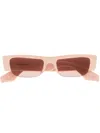 Alexander Mcqueen Logo Print Rectangle Sunglasses In Pink