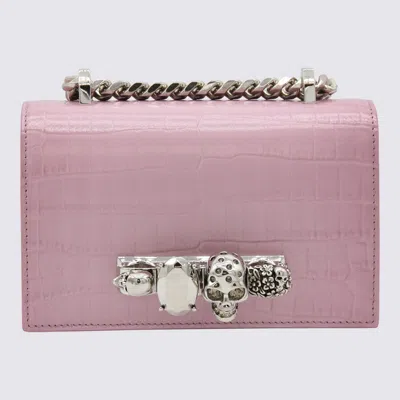 Alexander Mcqueen Pink Leather Jewelled Satchel Mini Shoulder Bag