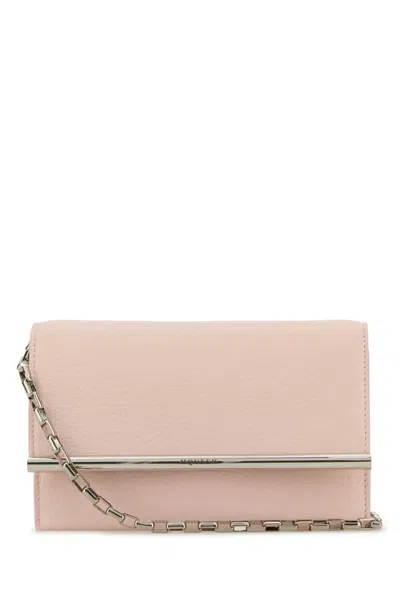 Alexander Mcqueen Pink Leather Mini Cross-bar Clutch 19 Cm