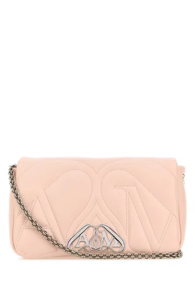 ALEXANDER MCQUEEN PINK LEATHER SMALL SEAL SHOULDER BAG