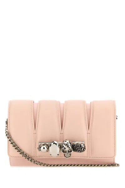 ALEXANDER MCQUEEN PINK LEATHER THE SLASH CLUTCH