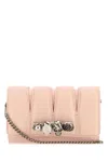 Alexander Mcqueen Leather Quilted Chain Strap Skull Clutch In Pink