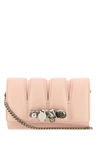 Alexander Mcqueen Pink Leather The Slash Clutch