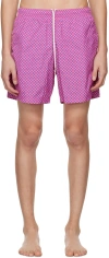 Alexander Mcqueen Pink Polka Dots Skull Swimsuit In 5868 Roseate/blue