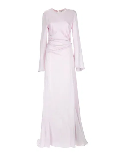 Alexander Mcqueen Pink Round Neck Maxi Dress