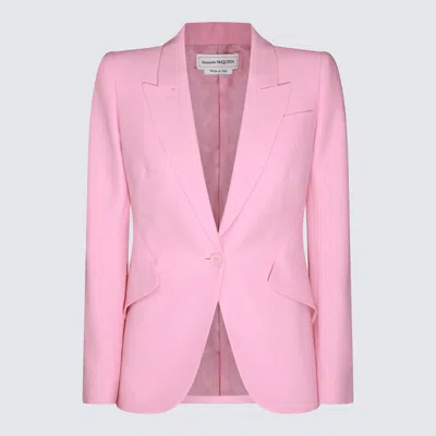 Alexander Mcqueen Pink Viscose Blazer In Cherry Blossom