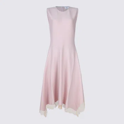 ALEXANDER MCQUEEN PINK VISCOSE MIDI DRESS