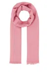 Alexander Mcqueen Soft Wool Blend Scarf With Fringed Edges In Pink