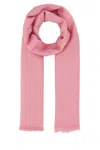 Alexander Mcqueen Soft Wool Blend Scarf With Fringed Edges In Pink