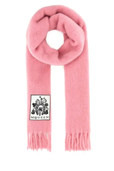 Alexander Mcqueen Pink Wool Scarf