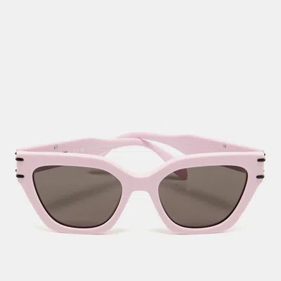Pre-owned Alexander Mcqueen Pink/black Am0398s Frame Cat Eye Sunglasses