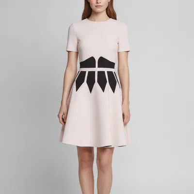 Pre-owned Alexander Mcqueen Pink/black Stretch Knit Fit And Flare Mini Dress S