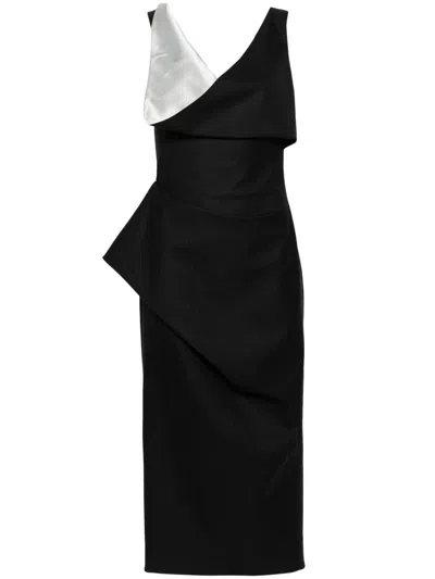 ALEXANDER MCQUEEN PINSTRIPE ASYMMETRIC PENCIL DRESS - WOMEN'S - SILK/WOOL