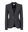 Alexander Mcqueen Alexander Mc Queen Pinstriped Single Breasted Blazer In Black