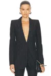 Alexander Mcqueen Pinstripe Blazer In Black & White