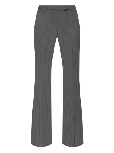Alexander Mcqueen Pinstripe Flared Trousers In Gray