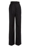 ALEXANDER MCQUEEN ALEXANDER MCQUEEN PINSTRIPE HIGH WAIST WIDE LEG WOOL TROUSERS