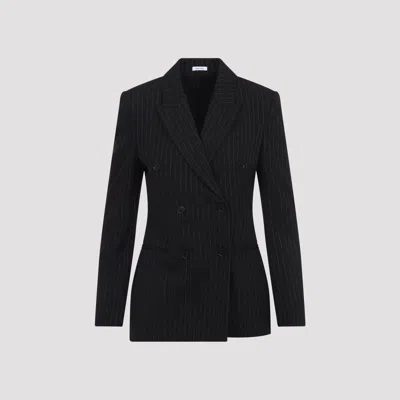 Alexander Mcqueen Pinstripe Lurex Tailoring Jacket In Black